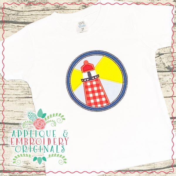 1805 Light House in Circle Applique Design - Image 2
