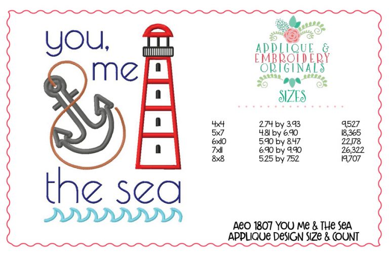 1807 You, Me & The Sea Applique Design - Image 3