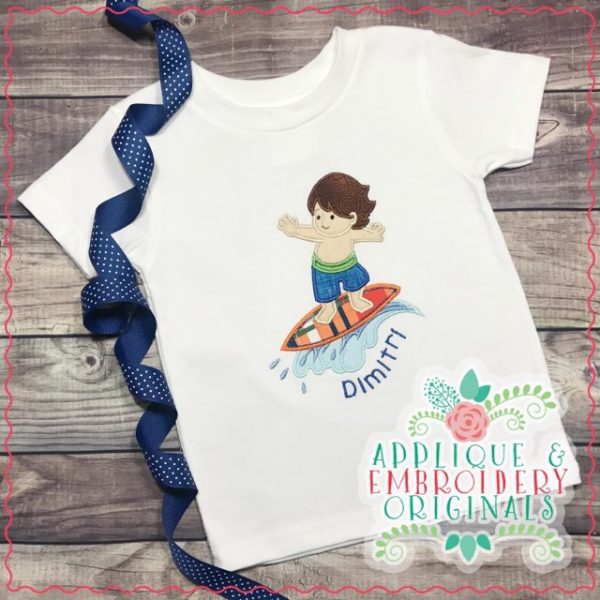 1817 Surfer on Board Applique Design - Image 2