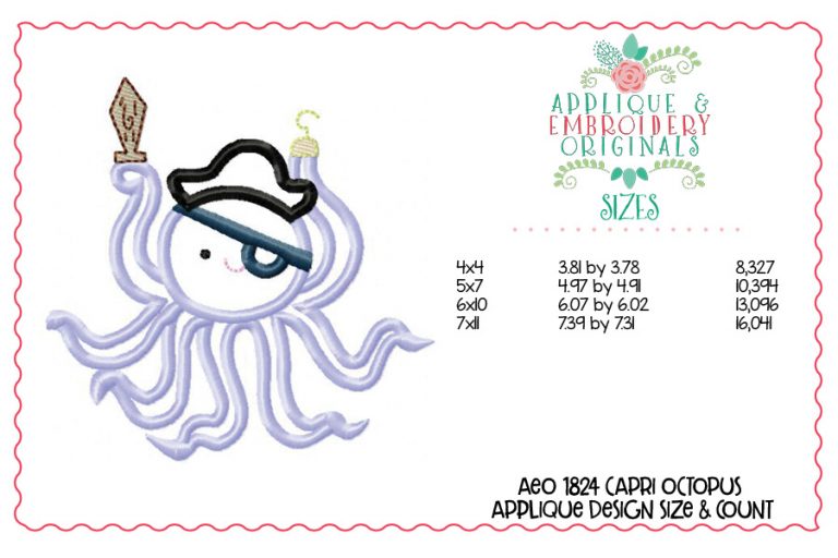 1824 Capri Octopus Applique Design - Image 2