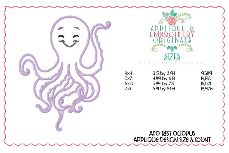 1837 Octopus Applique Design - Image 2