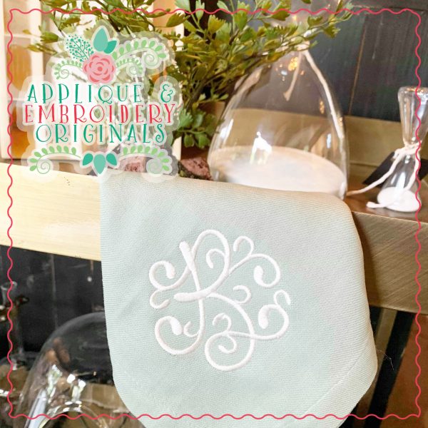1843 Vintage Vine Monogram Embroidery Font - Image 8