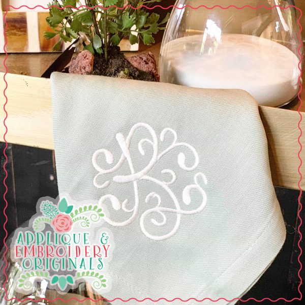1843 Vintage Vine Monogram Embroidery Font - Image 3