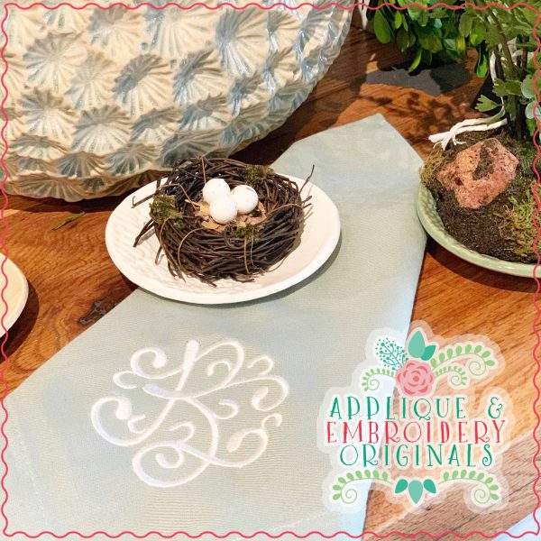 1843 Vintage Vine Monogram Embroidery Font - Image 10