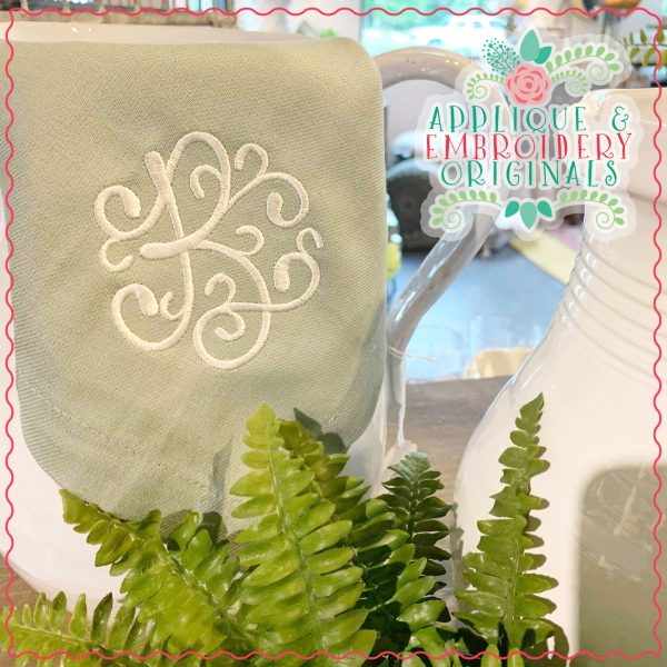 1843 Vintage Vine Monogram Embroidery Font - Image 6