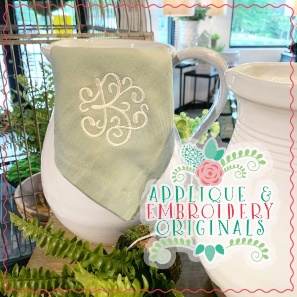 1843 Vintage Vine Monogram Embroidery Font - Image 11