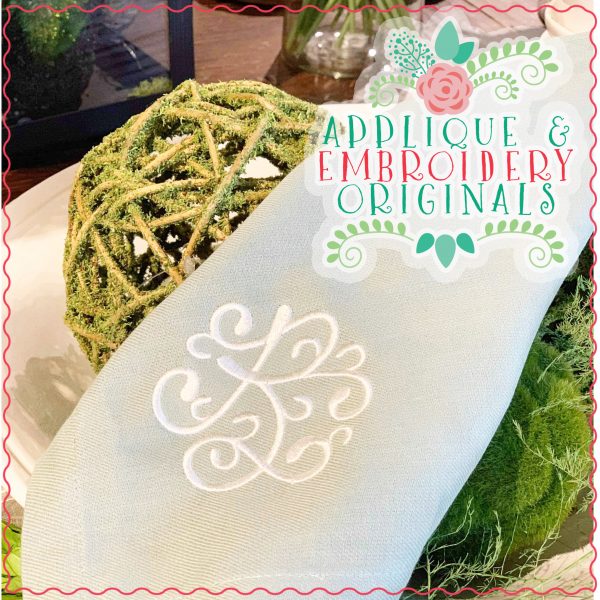 1843 Vintage Vine Monogram Embroidery Font - Image 12