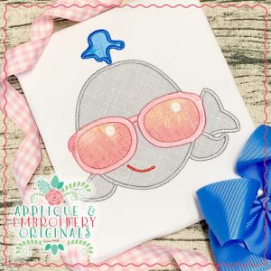 1844 Girl Whale Applique Design