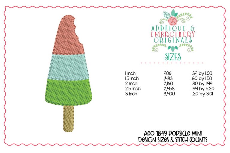 1849 Popsicle Mini Embroidery Design - Image 2
