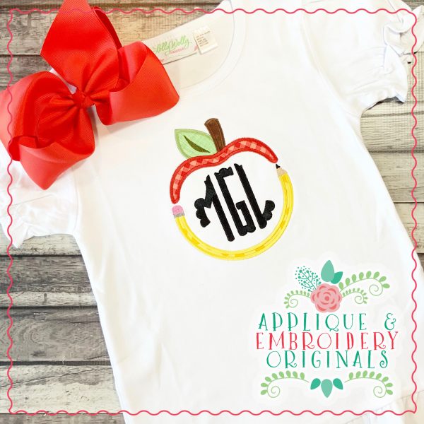 1879 Apple Pencil Frame Applique Design - Image 2