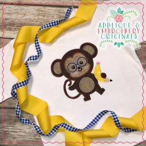 1882 Monkey Pencil Boy Applique Design