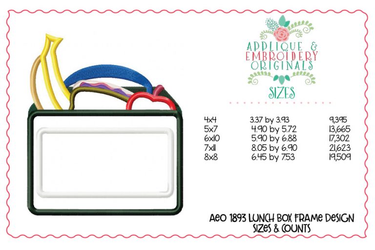 1893 Lunch Box Monogram Frame Embroidery Design - Image 2