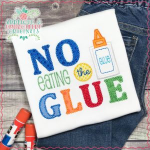 1895 No Eating Glue Applique Design