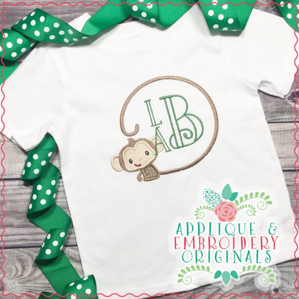 1911 Monkey Tail Monogram Frame Applique Design - Image 2