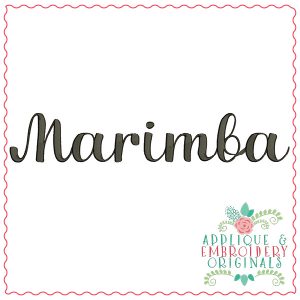 1931 Marimba Embroidery Font