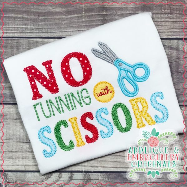 1896 No Running with Scissors Applique Design - Image 3