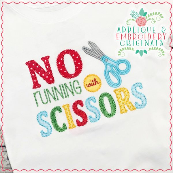1896 No Running with Scissors Applique Design - Image 2
