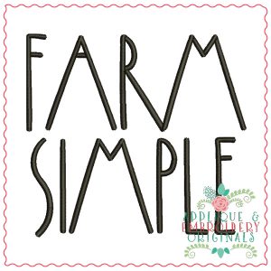 1928 Farm Simple Embroidery Font