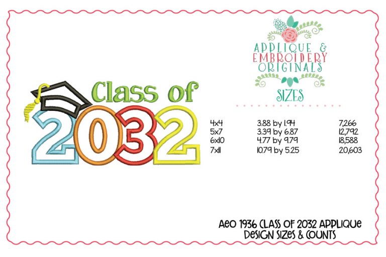 1936 Class of 2032 Applique Design - Image 2