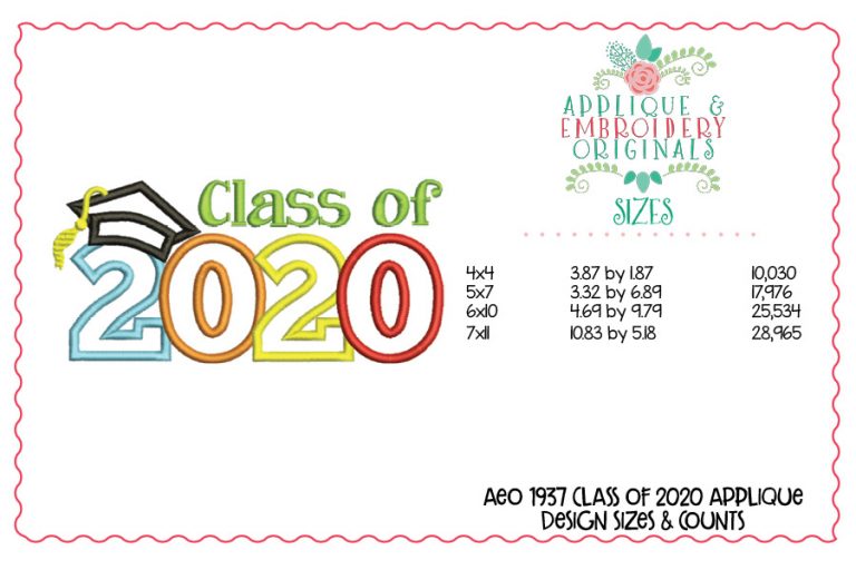 1937 Class of 2020 Applique Design - Image 2
