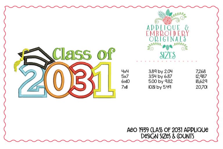 1939 Class of 2031 Applique Design - Image 3