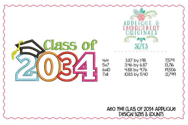 1941 Class of 2034 Applique Design - Image 2