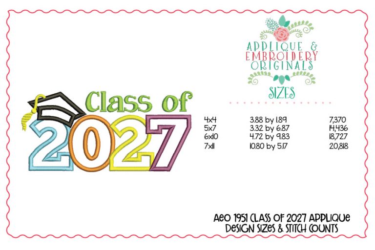 1951 Class of 2027 Applique Design - Image 2