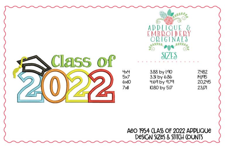 1954 Class of 2022 Applique Design - Image 2