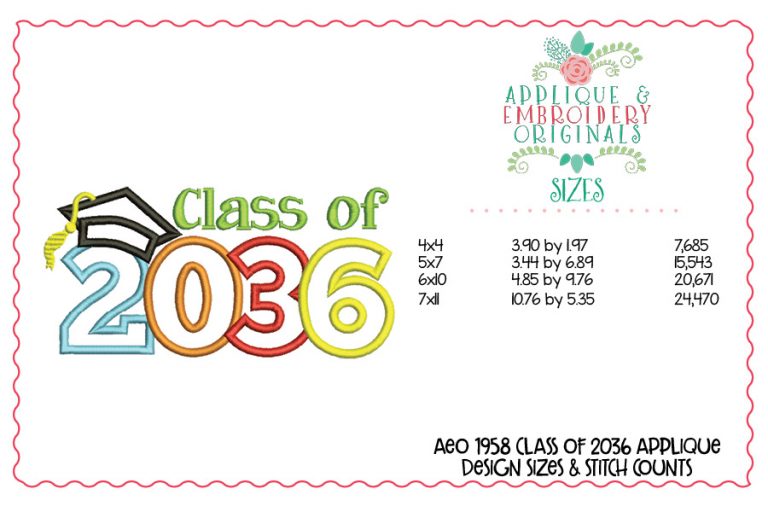 1958 Class of 2036 Applique Design - Image 3
