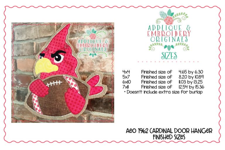 1962 Cardinal Football Door Hanger Design - Image 4