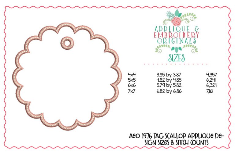 1976 Tag Scallop Applique Design - Image 3