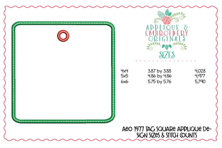 1978 Tag Set One Applique Design - Image 6