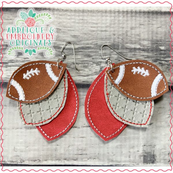 1989 Football Layered Earrings In-The-Hoop Design - Image 2