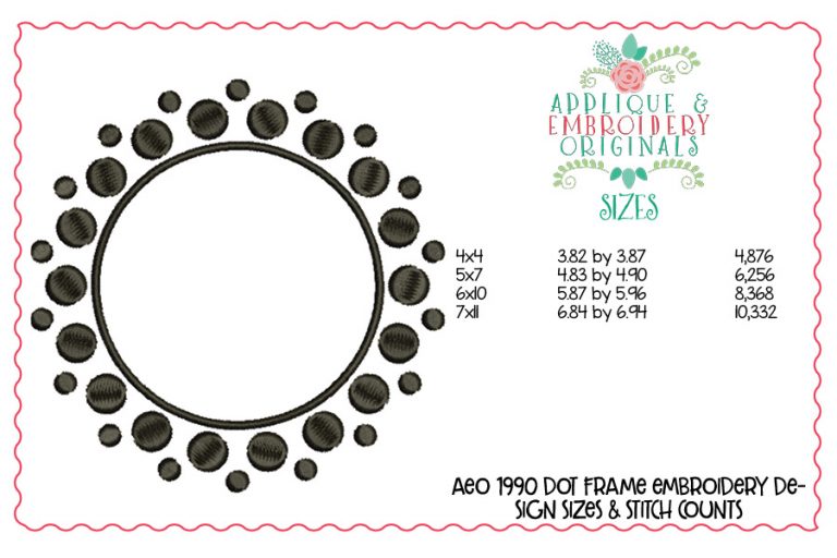 1990 Dot Frame Embroidery Design - Image 2