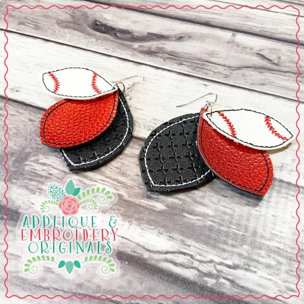 1991 Baseball Layered Earrings In-The-Hoop Design - Image 3