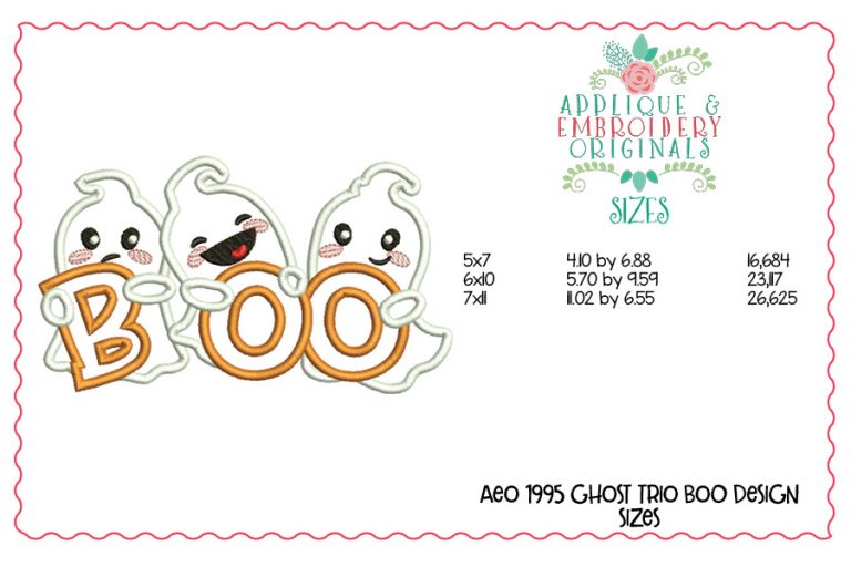 1995 Ghost Trio Boo Applique Design - Image 5