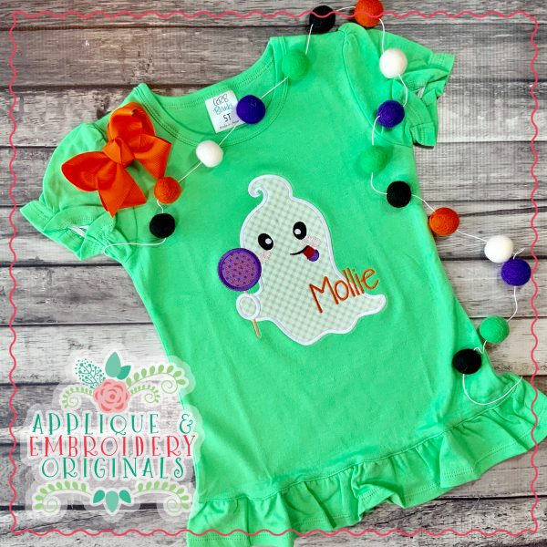 1996 Ghost with Lollipop Applique Design - Image 2