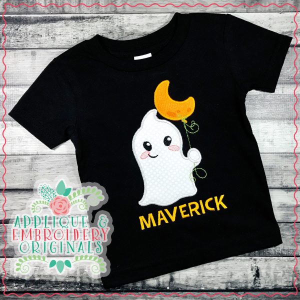 1997 Ghost with Moon Balloon Applique Design - Image 2
