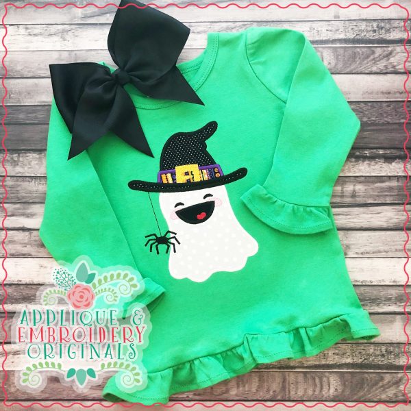 1999 Ghost with Witch Hat Applique Design - Image 2