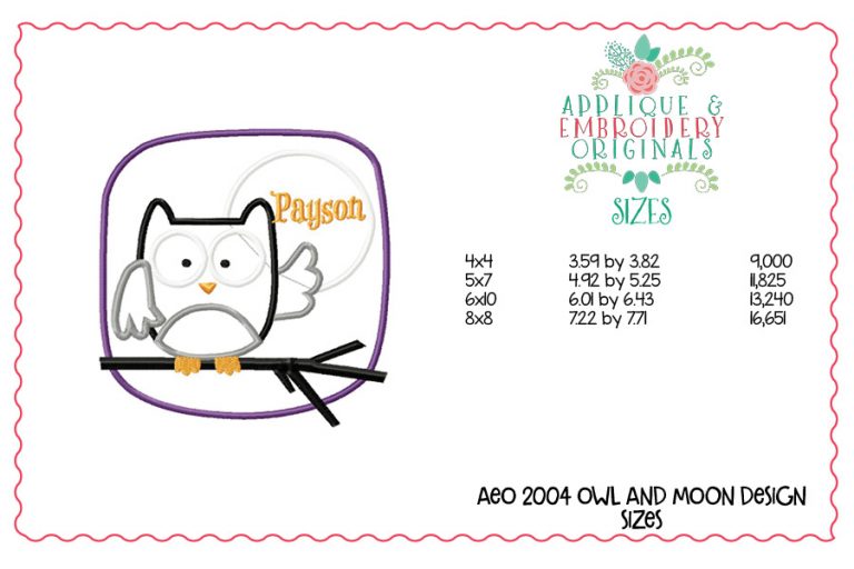 2004 Owl and Moon Applique Design - Image 3