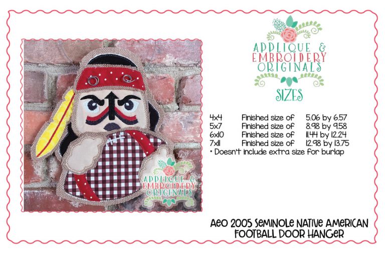 2005 Seminole Native American Football Door Hanger - Image 5