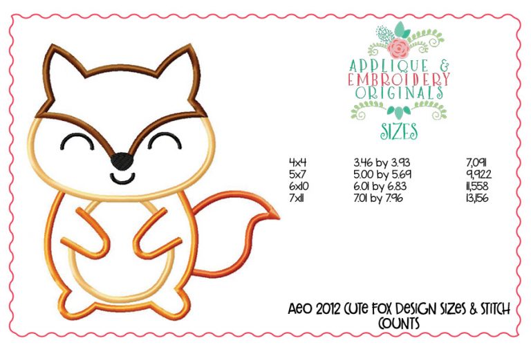 2012 Cute Fox Applique Design - Image 3