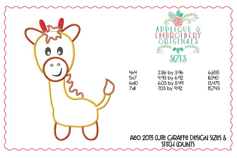 2013 Cute Giraffe Applique Design - Image 2
