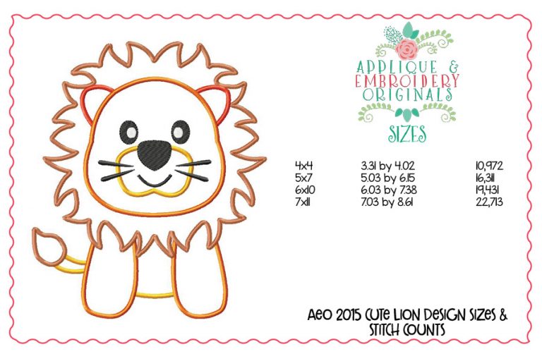 2015 Lion Applique Design - Image 2