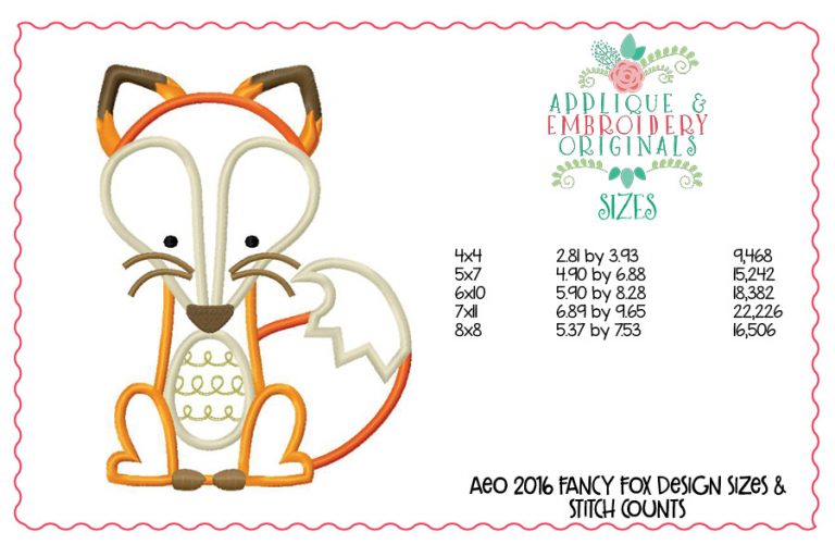 2016 Fancy Fox Applique Design - Image 2