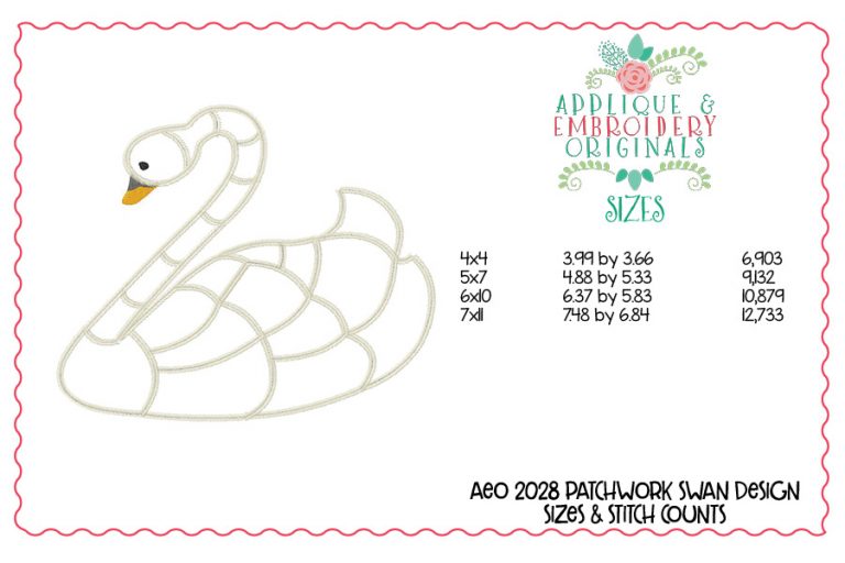 2028 Patchwork Swan Applique Design - Image 3