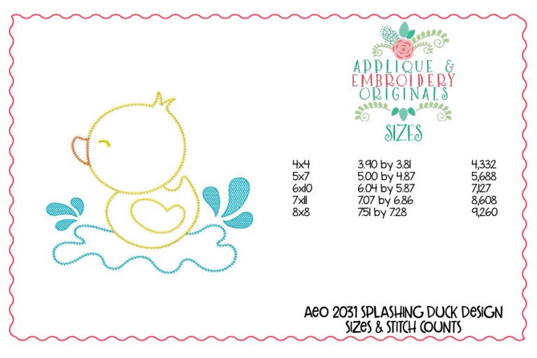 2031 Splashing Duck Applique Design - Image 2