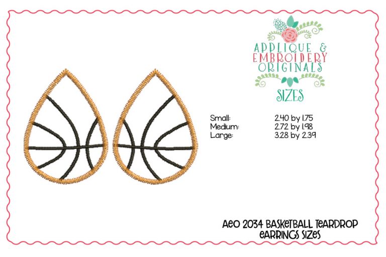2034 Basketball Teardrop Earrings Design - Image 2