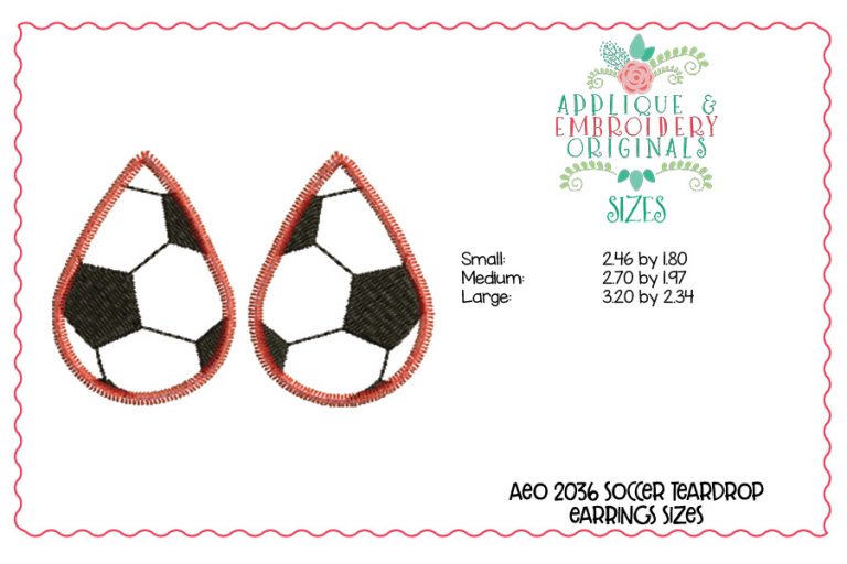 2036 Soccer Ball Teardrop Earrings Design - Image 2