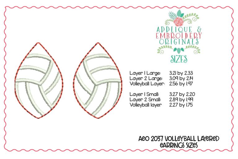 2037 Volleyball Layered Earrings Design - Image 3